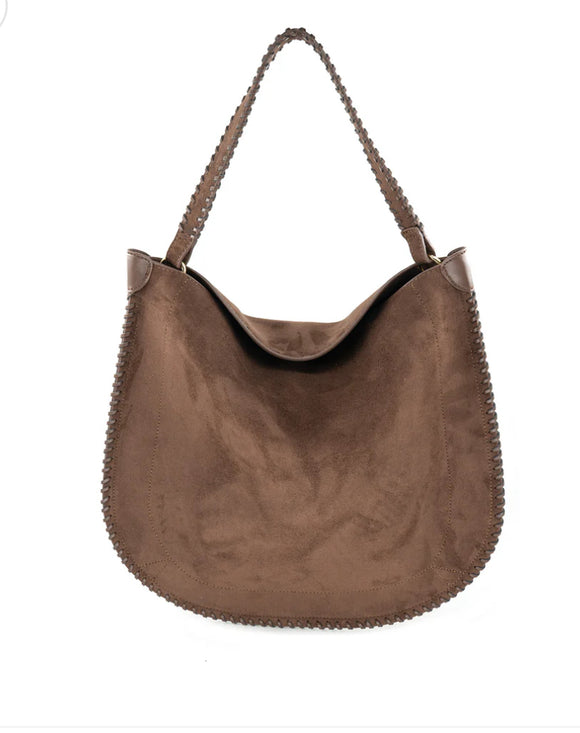 Kalia Chocolate Suede Soft Hobo BC Bag