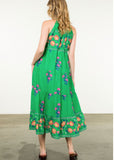 Stacy Green Floral Halter Maxi THML Dress