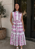 THML Joni Sleeveless Floral Pattern Midi Dress