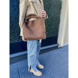 Brown Woven Crossbody- Bag and Bougie