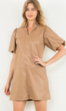 Olivia Beige Leather THML Dress