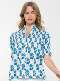 Silvia Button Up Flower Print THML Top