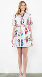 Kara Floral  Puff Sleeve THML Dress