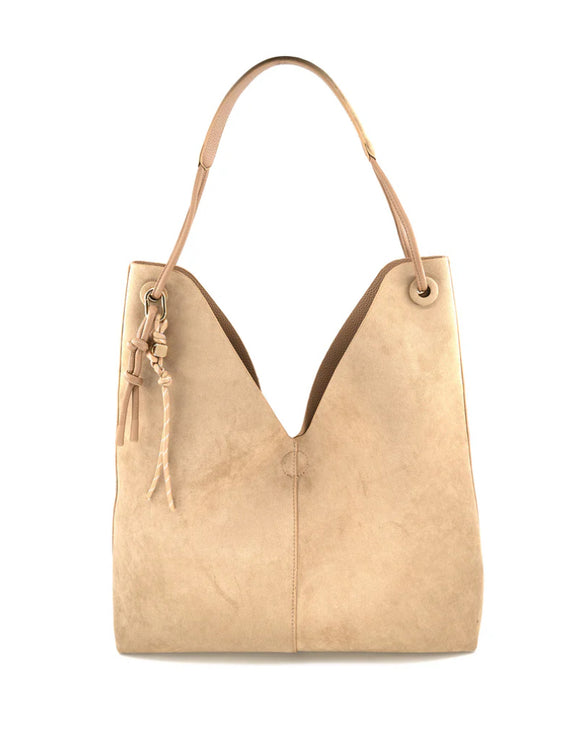 Sarah Beige Reversible Suede Tote BC Bag