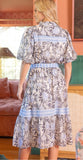 Sophie Blue Floral Print VOY Dress