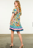 Fiori Puff Sleeve Floral THML Dress