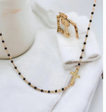 Eve Cross Beaded Chain Necklace