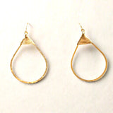 Bella Pear Wired Hammered Gold Earrings