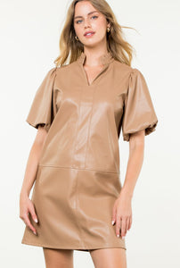 Olivia Beige Leather THML Dress