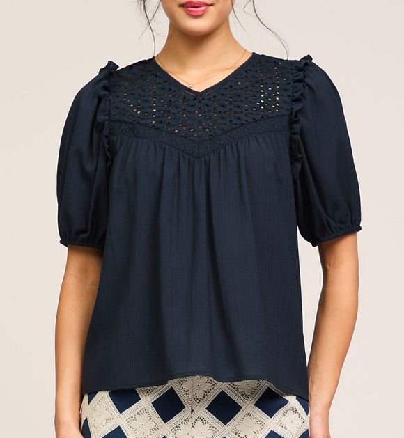 Ingrid Navy Current Air Blouse