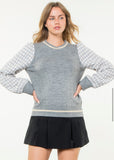 Jane Tweed Sleeve Knit THML Sweater