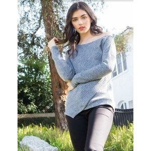 Anya Asymetrical Ribbed THML Sweater-SALE