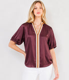 THML Rachel Textured Top With Contrast Band