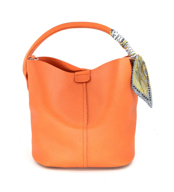 Erica Orange Tote BC Bag with Scarf