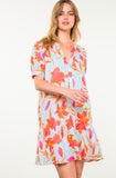 Janice Blue Orange Floral THML Dress