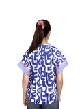 THML Gabrielle Short Sleeves Abstract Pattern Top