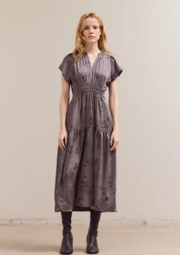 Jessie Printed Ruffle Midi Grade and Gather Dress