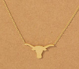 Karen Matte Gold Longhorn Necklace