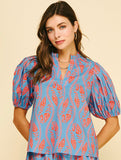 PINCH Tara Botanical Print Blouse Top