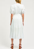 Tiffany White Pleated Midi Current Air Dress