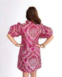 Rosalia Puff Sleeve Floral Embroidery Detail THML Dress