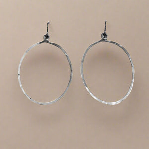 Bella Hammered Silver Circle Earrings