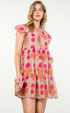 Nelly Rose Print Tiered THML Dress