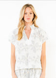 THML Nina Short Sleeve Embroidery Floral Top