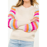 Helena Cream Knitted Bishop Sleeve THML Sweater