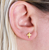 Lauren Gold Cross Stud Earrings