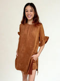 Isadora Short Sleeve Suede Romper THML Dress