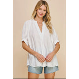 Joan V-Neck Tunic Pinch Top