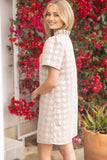 Marcia Houndstooth Velvet Ruffle VOY Dress