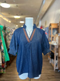 Ariana Short Sleeve Denim THML Top