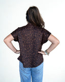 Brigitte Short Sleeve Cheetah Suede THML Top