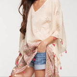 Alita Rose Beach Coverup Kimono with Tassel-SALE