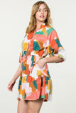 Amy Puff Sleeve Multi Color THML Dress