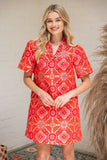 Maya Ruffle Neck Mandala Jaquard VOY Dress