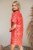 Maya Ruffle Neck Mandala Jaquard VOY Dress