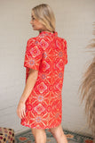 Maya Ruffle Neck Mandala Jaquard VOY Dress