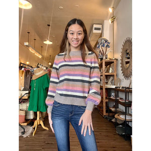 Clarissa Fate Stripe Colorblock Sweater