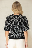 Viviana Floral Sequin Embroidered Velvet VOY Top