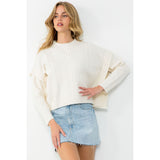 Kennedy Cream Textured Knit THML Sweater