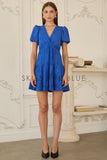 Constance Twisted Front Faux Suede Skies are Blue Dress