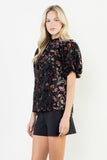 Eleonor Puff Sleeve Velvet Detailed THML Top