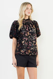 Eleonor Puff Sleeve Velvet Detailed THML Top