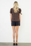 Louisa Short Sleeve Cheetah Print THML Top