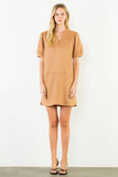 THML Margot Solid Suede Short Dress