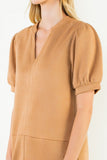 THML Margot Solid Suede Short Dress