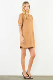 THML Margot Solid Suede Short Dress